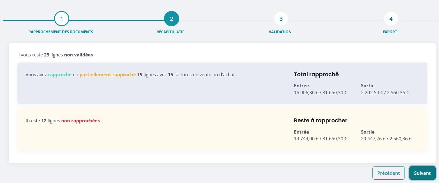 Recap rapprochement bancaire lignes