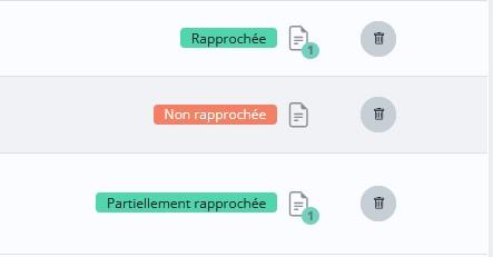 Statuts lignes transactions